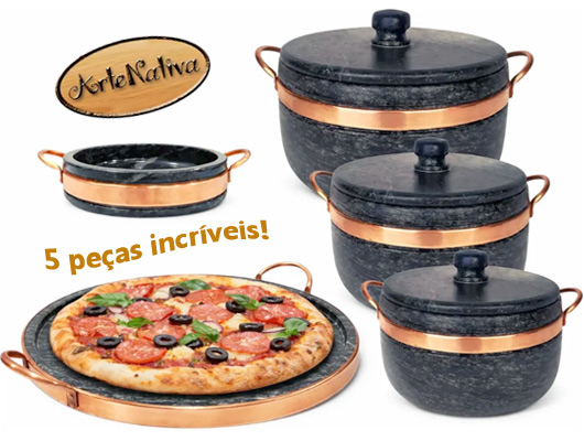 Kit Frigideira e Panela Pedra-Sabão