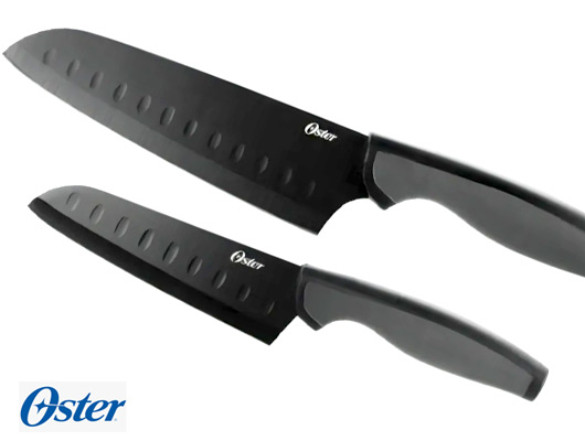 Jogo De Facas Santoku 2 Peças Preto Slice Craft Oster